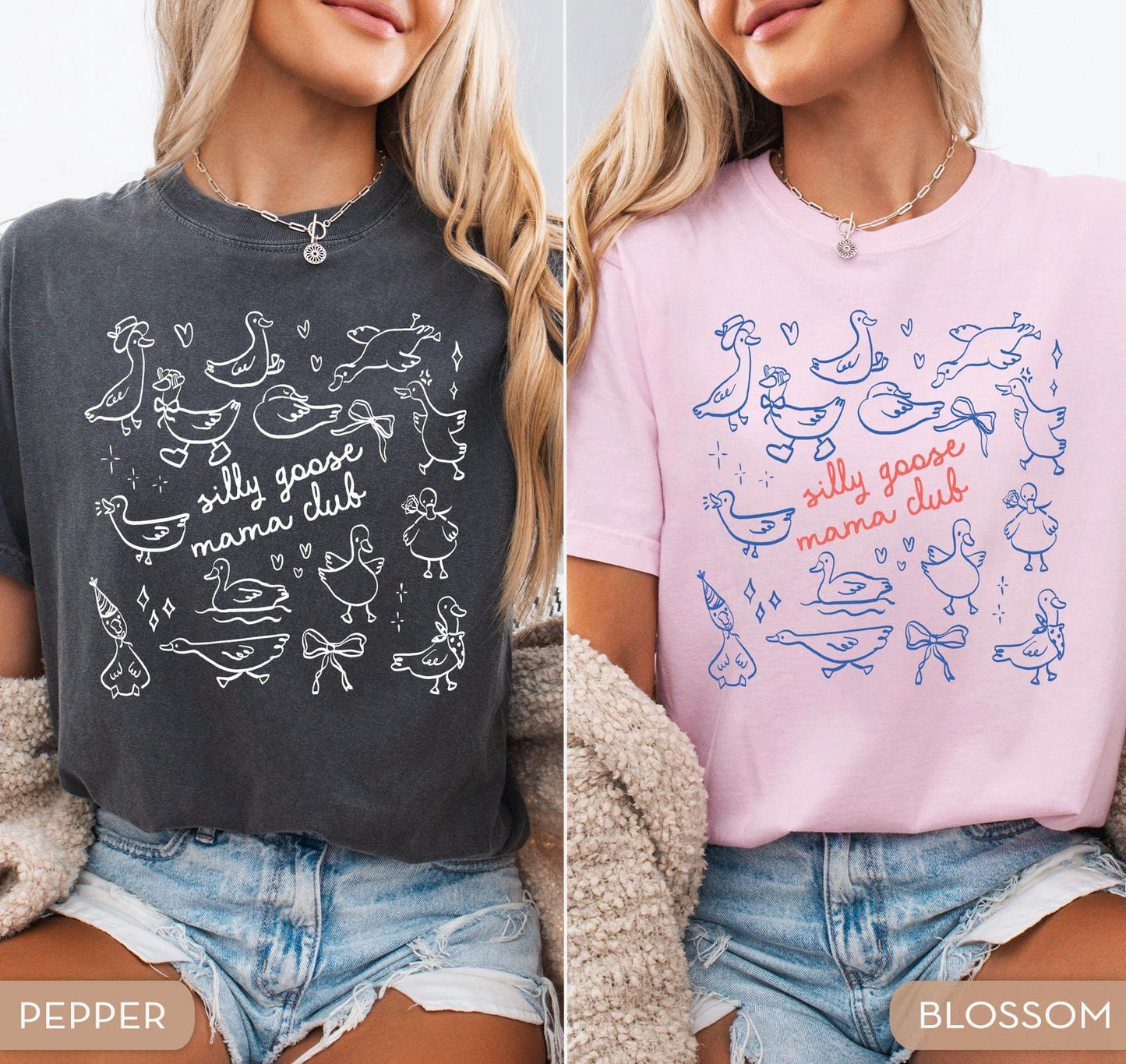 Comfort Colors® Pregnancy Announcement Mama Shirt Silly Goose Mama T Shirt Cute Baby Shower Gift Mom Club T-Shirt