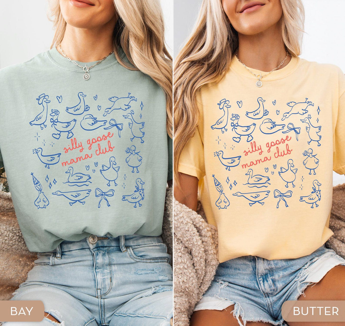 Comfort Colors® Pregnancy Announcement Mama Shirt Silly Goose Mama T Shirt Cute Baby Shower Gift Mom Club T-Shirt